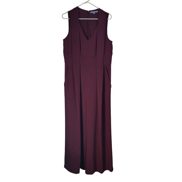 ANTONIO MELANI Pants - Antonio Melani Women's SZ 14 Kennedy Dressy Jumpsuit Sleeveless Burgundy Wine